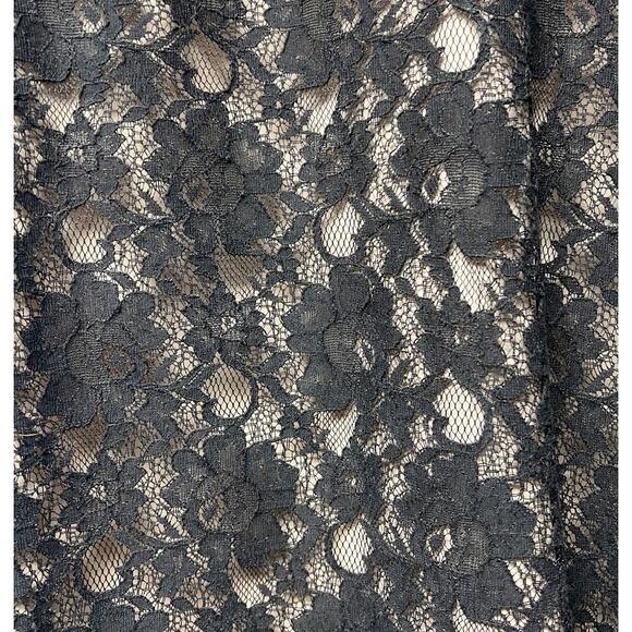 Corey Lynn Calter Black Floral Lace Overlay Mini Sheath 3/4 Sleeve Dress Size 4 - Picture 3 of 5